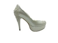 Topuklu Platform Bayan Ayakkabı - Sedef-Dantel - 1816 - Thumbnail