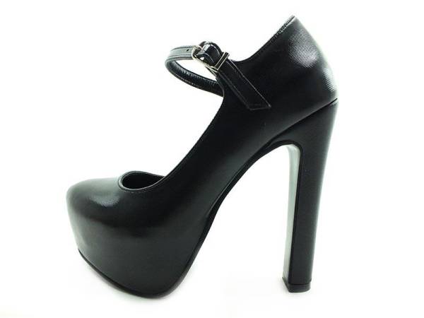 Topuklu Platform Bayan Ayakkabı - Siyah-Perde - 2138