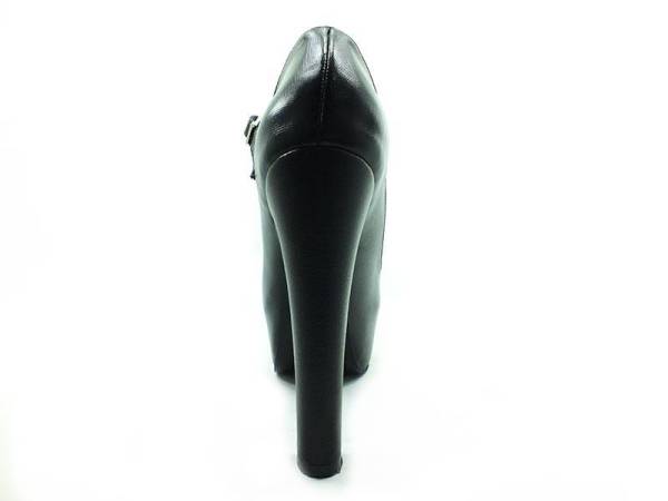 Topuklu Platform Bayan Ayakkabı - Siyah-Perde - 2138