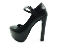Topuklu Platform Bayan Ayakkabı - Siyah-Perde - 2138 - Thumbnail