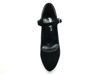 Topuklu Platform Bayan Ayakkabı - Siyah-Süet - 2138 - Thumbnail