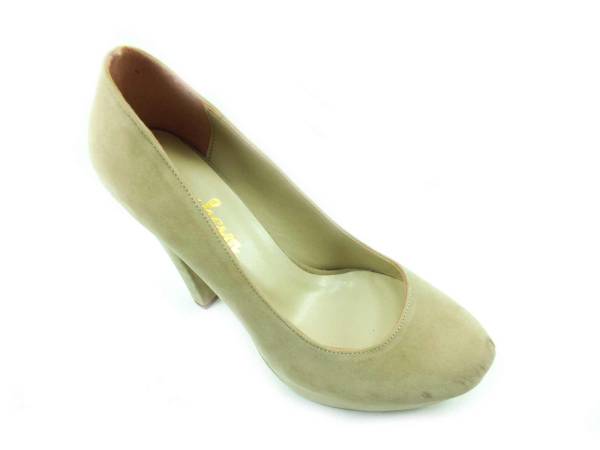 Topuklu Platform Bayan Ayakkabı - Ten-Süet - 1960