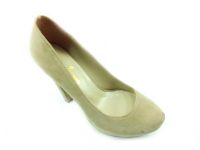 Topuklu Platform Bayan Ayakkabı - Ten-Süet - 1960 - Thumbnail