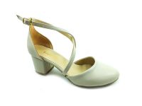 Topuklu Tek Bant Bayan Ayakkabı - Bej - 301 - Thumbnail