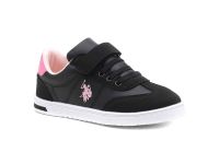 U.S. Polo Assn. Cırtlı Çocuk Spor Ayakkabısı Siyah-Pembe 47 Glock - Thumbnail