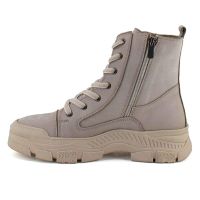 Voyager Hakiki Deri Fermuarlı Kadın Botu Bej-Nubuk - Thumbnail