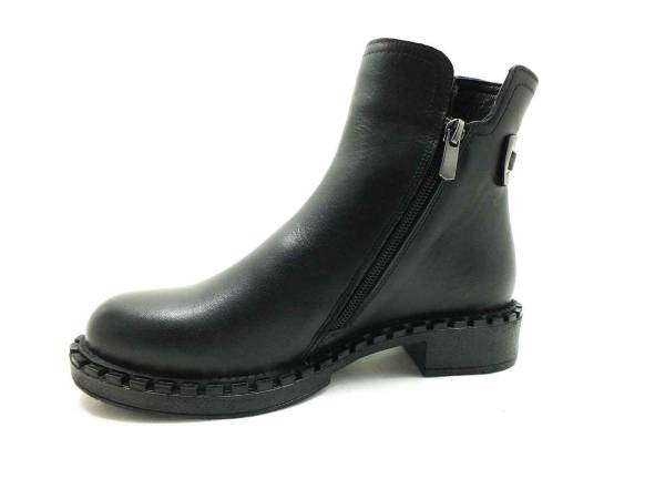 Voyager Hakiki Deri Fermuarlı Kadın Botu Siyah 91 8494