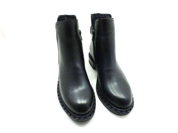 Voyager Hakiki Deri Fermuarlı Kadın Botu Siyah 91 8494