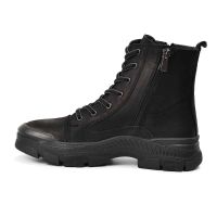 Voyager Hakiki Deri Fermuarlı Kadın Botu Siyah-Nubuk 91 8893 - Thumbnail