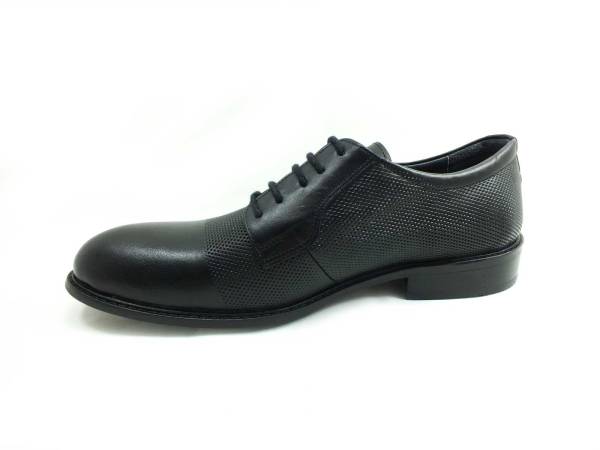 Yeşildaş Bağcıklı Hakiki Deri Klasik Erkek Ayakkabısı - Siyah-İğneli - 985-1