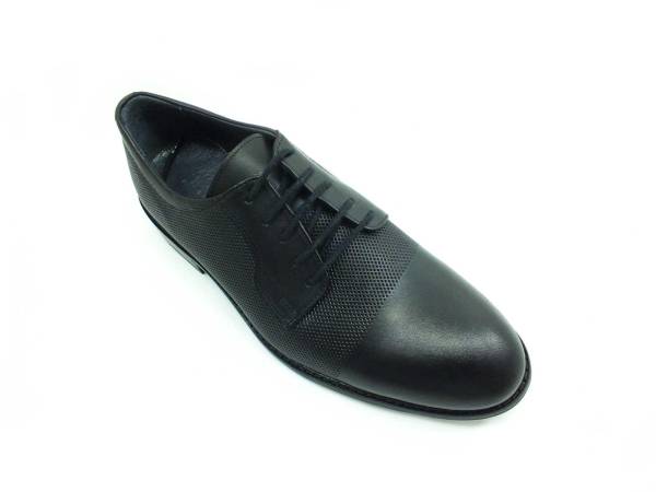 Yeşildaş Bağcıklı Hakiki Deri Klasik Erkek Ayakkabısı - Siyah-İğneli - 985-1