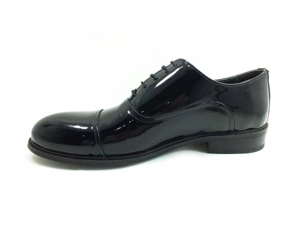 Yeşildaş Bağcıklı Klasik Hakiki Deri Erkek Ayakkabı - Siyah-Rugan - 947