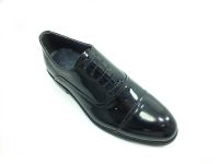 Yeşildaş Bağcıklı Klasik Hakiki Deri Erkek Ayakkabı - Siyah-Rugan - 947 - Thumbnail